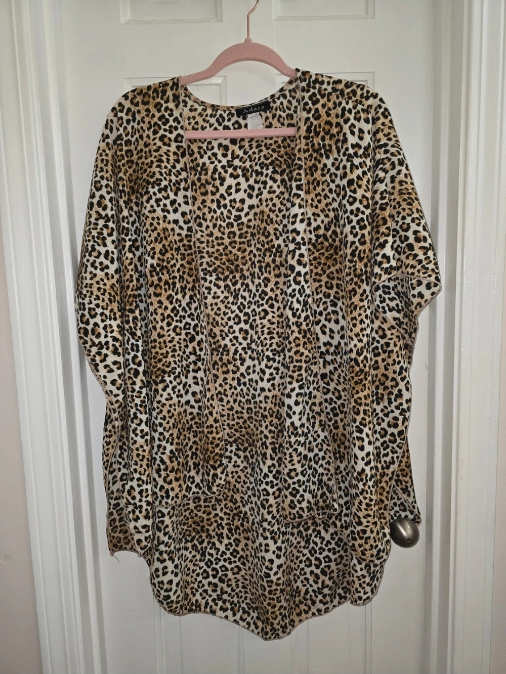 Adore Leopard-Print Open Cardigan in Tan, Black and Cream